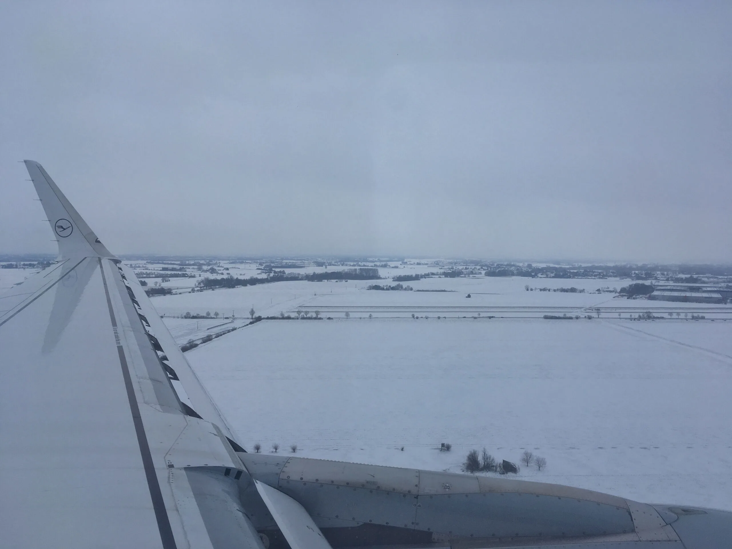 Lufthansa Plane Wing in Snow