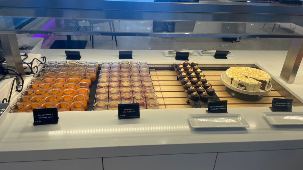 Buffet Station at Air New Zealand Auckland Airport Lounge