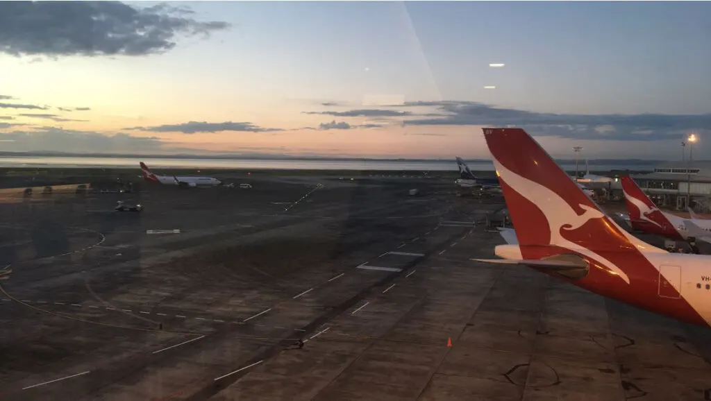Qantas Tail fins at Sydney International Airport