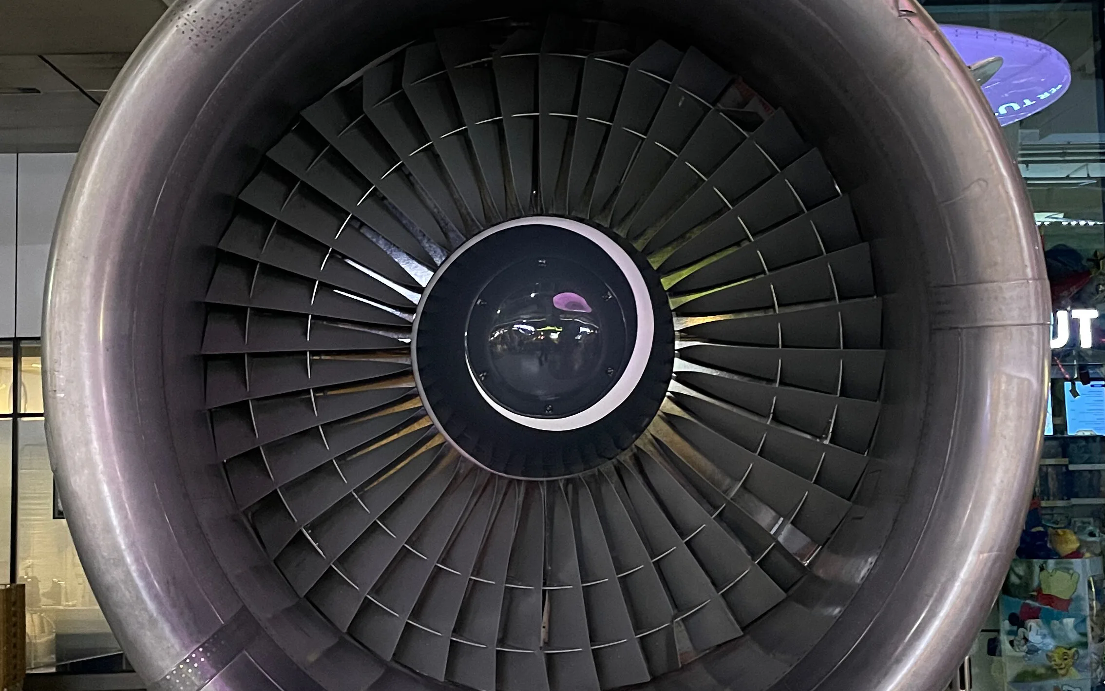 Airplane Engine on display at Amsterdam Schipol Airport