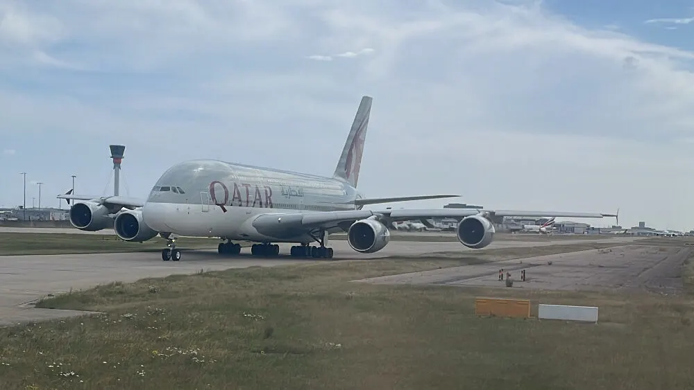Qatar Airways A380 taxiing