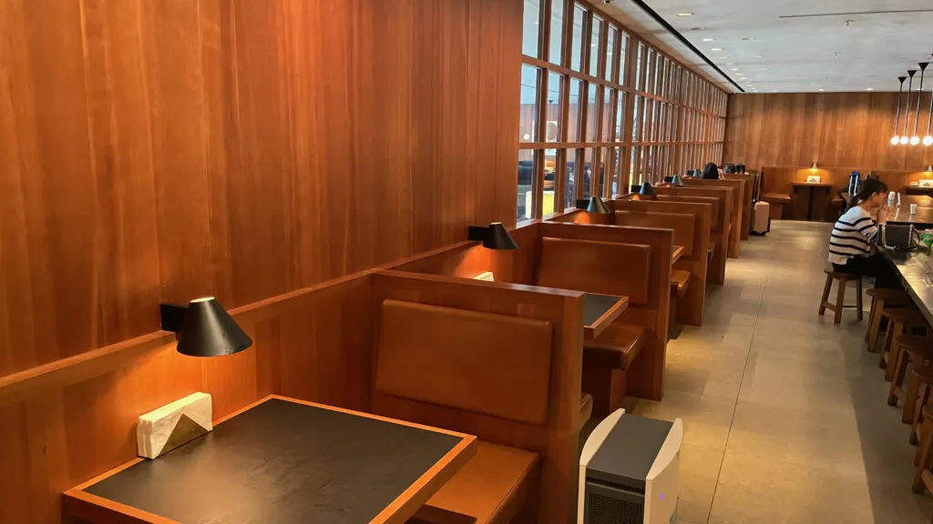 Seating in the Noodle Bar at the Cathay Pacific Lounge