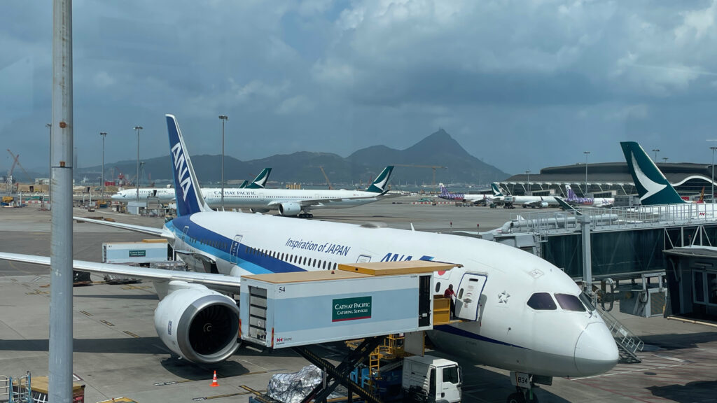 ANA 787 at Hong Kong International Airport