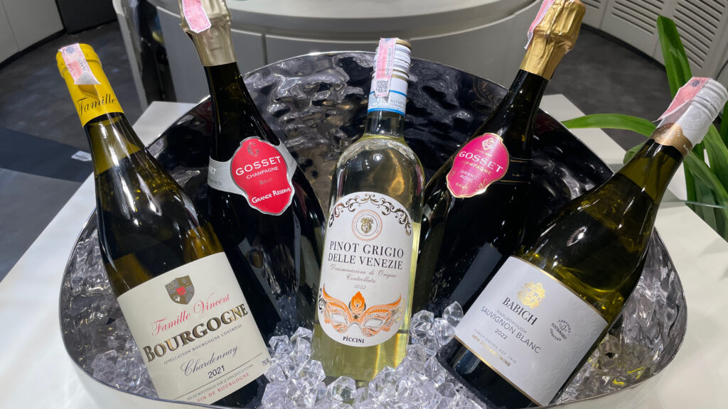 Qatar Airways Bangkok Lounge Wine Selection