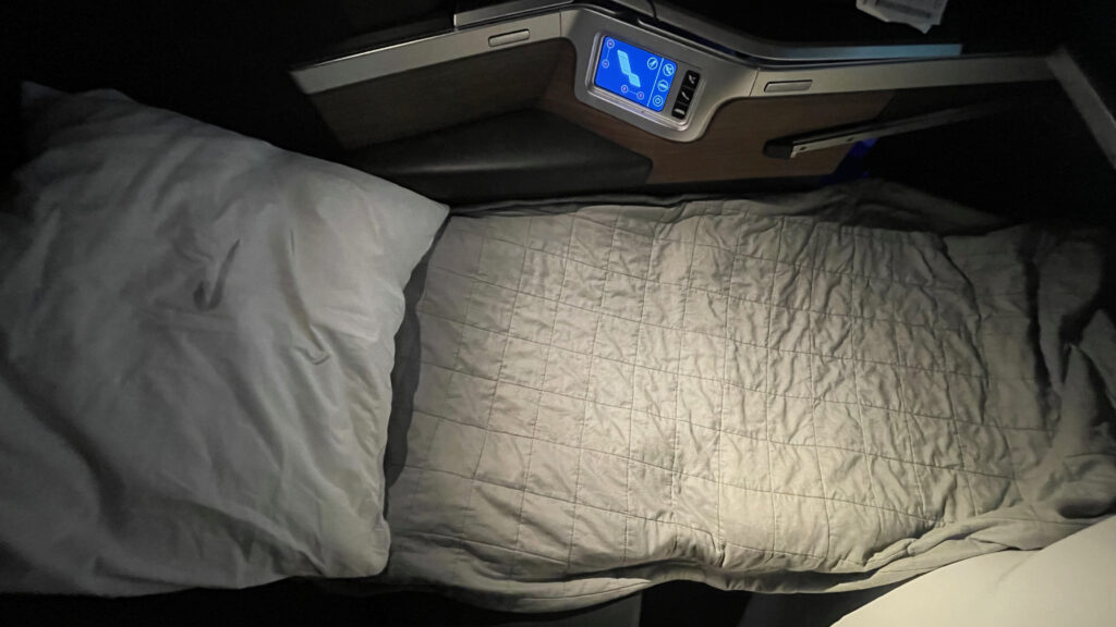 British Airways Club Suite Seat in Bed Mode
