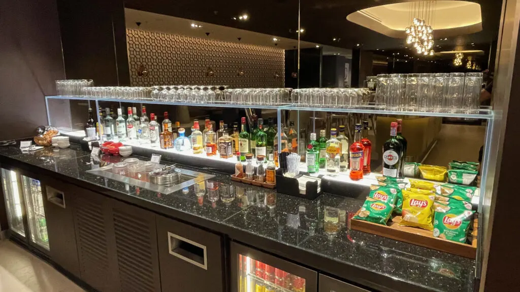 British Airways Singapore Lounge Bar Selection